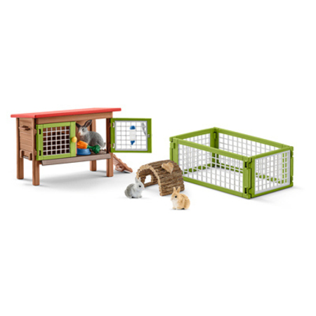 SCHLEICH NORTH AMERICA BRN/GRN Rabbit Hutch 42420